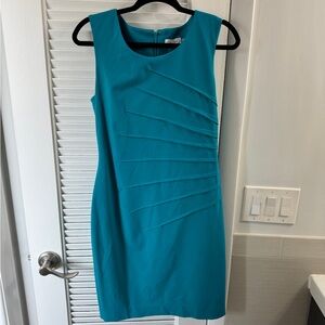 Blue Calvin Klein midi work dress size 8